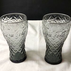 GRAY Coca Cola Glasses SET OF 2